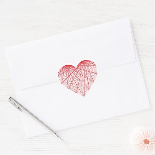 coeur rouge effet string hart sticker (Envelop)