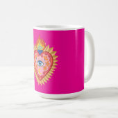 Cœur Sacré Mexicain avec Œil Protecteur et Flamme  Koffiemok (Voorkant rechts)