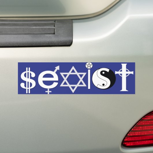 Coëxistente parodie - "seksistische" Bumpersticker (Op auto)