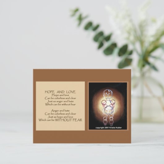 coëxistentie hoop en liefdesbubbels briefkaart (Staand voorkant)