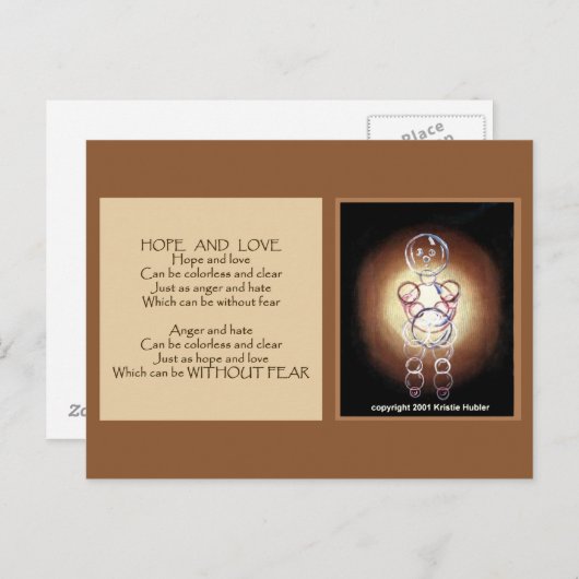 coëxistentie hoop en liefdesbubbels briefkaart (Voorkant / Achterkant)