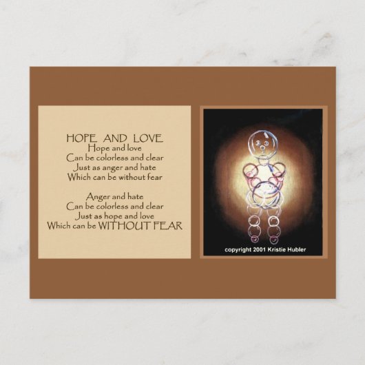 coëxistentie hoop en liefdesbubbels briefkaart (Voorkant)