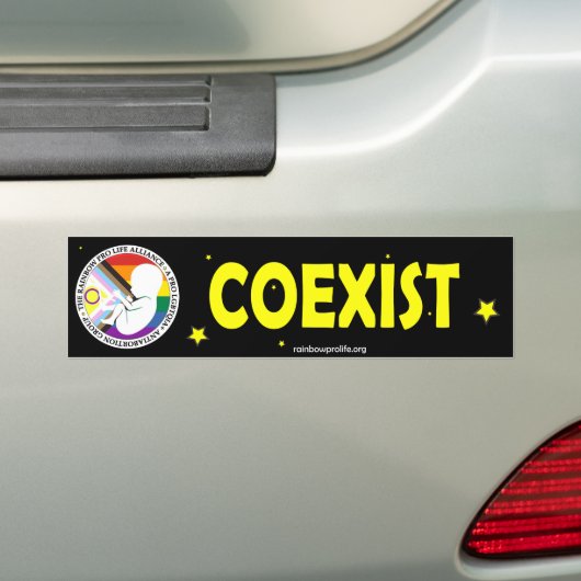 Coëxistentie ouder en voorgeborene bumpersticker (Op auto)