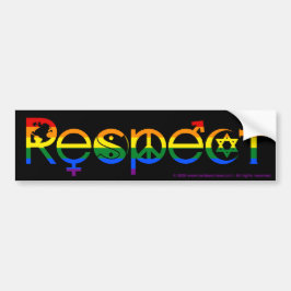 Coëxisteren met de vlag van Respect Gay Pride Rain Bumpersticker