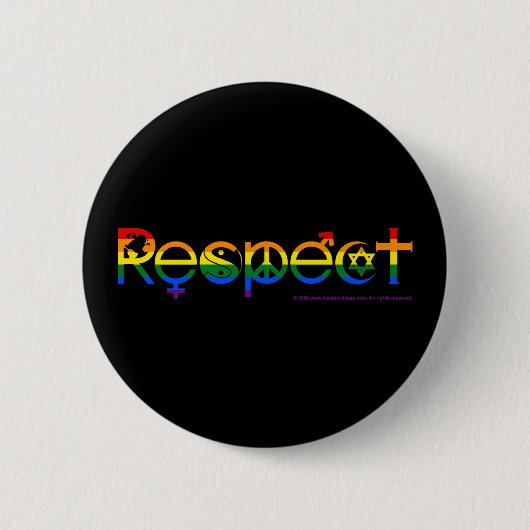 Coëxisteren met Respect Gay Pride Ronde Button 5,7 Cm (Voorkant)