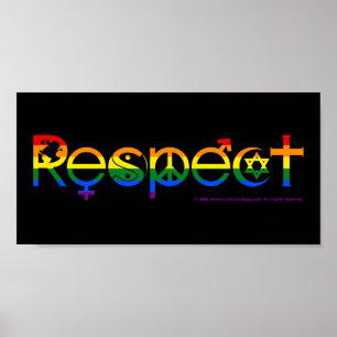 Coëxisteren met respect voor LGBT Gay Pride Poster