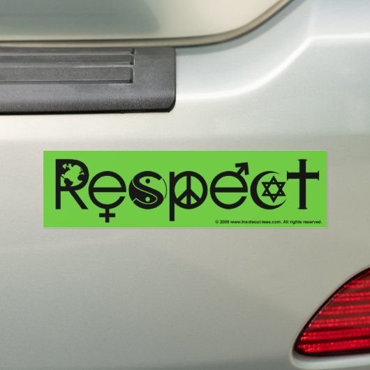 Coëxisteren met respect - Vredesgevoel en tolerant Bumpersticker (Op auto)