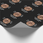 Coff-ee Funny Coughing Coffee Bean Pun Dark BG Cadeaupapier (Hoek)
