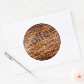 Coffe2 Sticker, Glanzend, 3 inch (vel van 6) Ronde Sticker (Envelop)