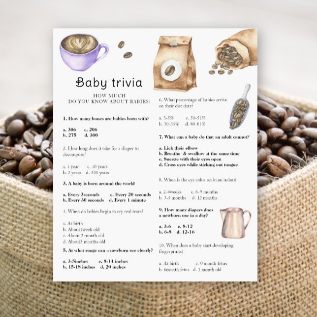 Coffe baby shower - Baby Trivia Spel (Creator heeft geüpload)