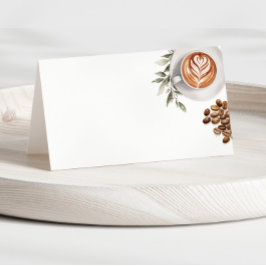 Coffe Baby Shower - er broeit een baby Eten-label Plaatskaartje