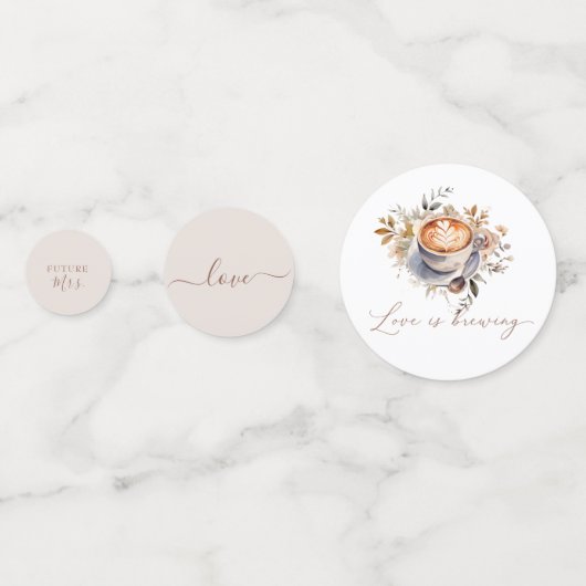 Coffe Boho Bruiloftsfeest Confetti (Voorkanten)