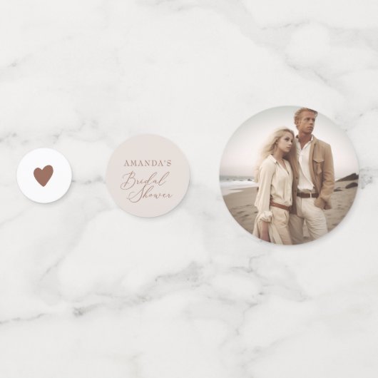 Coffe Boho Bruiloftsfeest Confetti (Achterkanten)