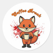 Coffe Break Design Ronde Sticker (Voorkant)