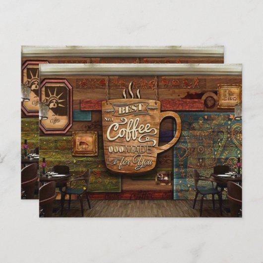 Coffe Cafe Briefkaart (Voorkant / Achterkant)