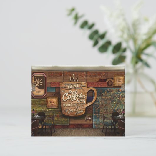 Coffe Cafe Briefkaart (Staand voorkant)