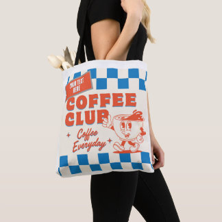Coffe Club cartoon– Schattige aangepaste koffielie Tote Bag