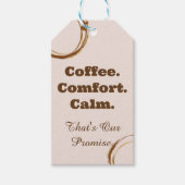 Coffe Comfort Kalm Rustieke Koffiecadeautag Cadeaulabel (Voorkant)