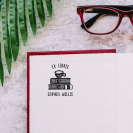  Coffe Custom Book Ex Libris Library Rubberstempel