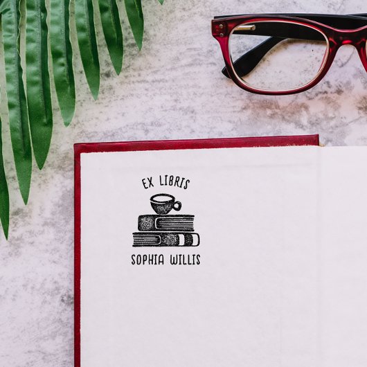 Coffe Custom Book Ex Libris Library Rubberstempel