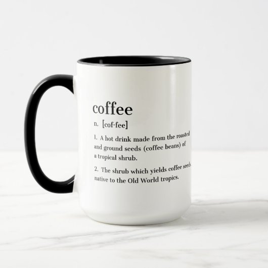 Coffe Definition Funny Gift for Coffee Addicts Mok (Links)