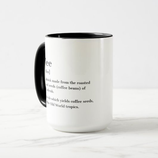 Coffe Definition Funny Gift for Coffee Addicts Mok (Voorkant links)
