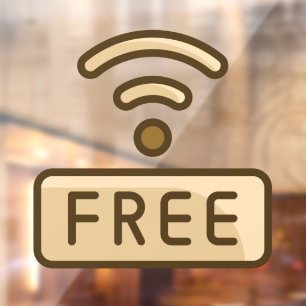Coffe Donut Winkel Gratis Wi-Fi Zakelijke Winkel Raamsticker