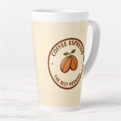 Coffe Espresso Label Met Ochtend-Thematisch Ontwer Latte Mok (Rechterhoek)