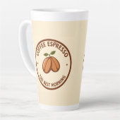 Coffe Espresso Label Met Ochtend-Thematisch Ontwer Latte Mok (Linkerhoek)