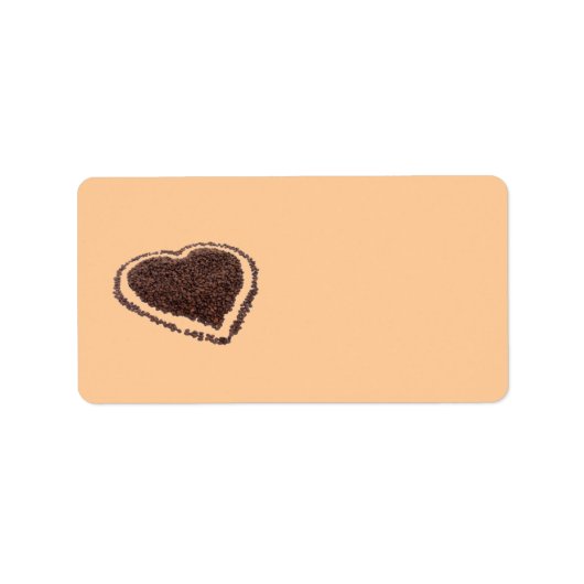 Coffe Harten Adreslabel Etiket (Voorkant)