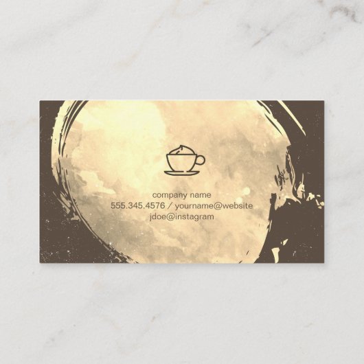 Coffe Icon Waterverf Goud Geborsteld Visitekaartje (Achterkant)