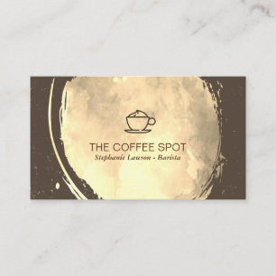 Coffe Icon Waterverf Goud Geborsteld Visitekaartje