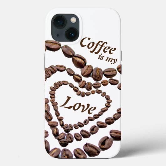 Coffe is mijn liefde voor koffiebonen als hart Case-Mate iPhone case (Achterkant)