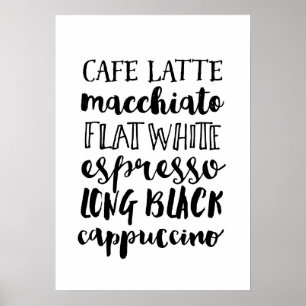 Coffe Lover zwart & wit typografie poster print