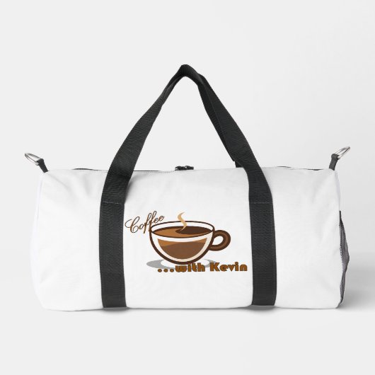 Coffe met Kevin Gebrandmerkte Duffel Tas (Voorkant)