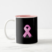 Coffe Mok-Cancer raakte mijn borsten..... Tweekleurige Koffiemok (Links)