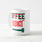 Coffe verslaafde koffiemok (Voorkant links)