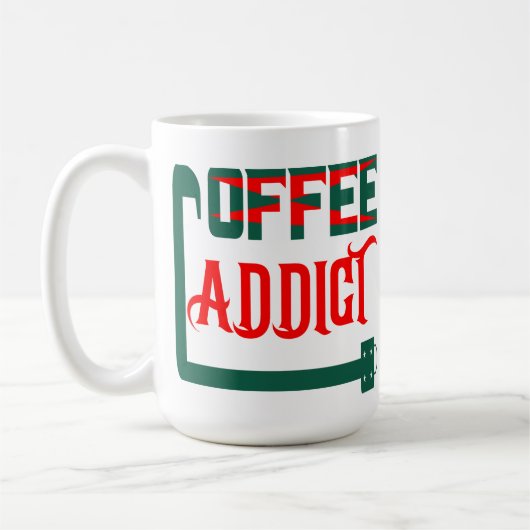 Coffe verslaafde koffiemok (Links)