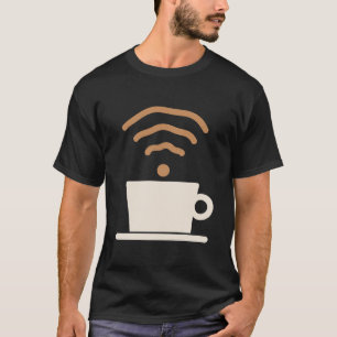 Coffe WiFi Signaal Minimaal Coffee Lover T-shirt