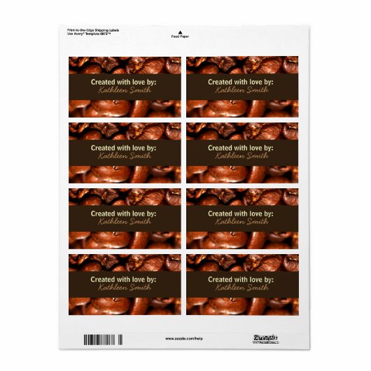 Coffebeans Recept/Goodies Label (Full Sheet)