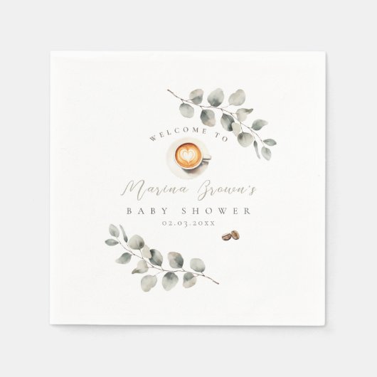 Coffeboon baby shower servet (Voorkant)