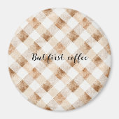 Coffebrown Crème Strepen Magneet (Voorkant)