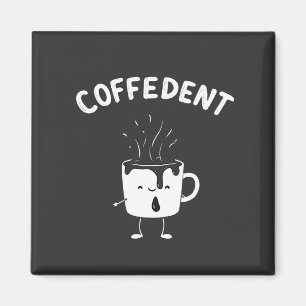 Coffedent Funny Kawaii Cafeïne Cup liefhebbers Magneet