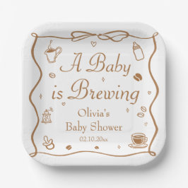 Coffee A Baby is Brewing Baby Shower Papieren Bordje