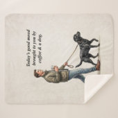 Coffee & a Black Lab Cozy Day Sherpa Deken (Voorkant (horizontaal))