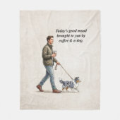 Coffee & a Blue Merle Sheltie Make Today Better Fleece Deken (Voorkant)