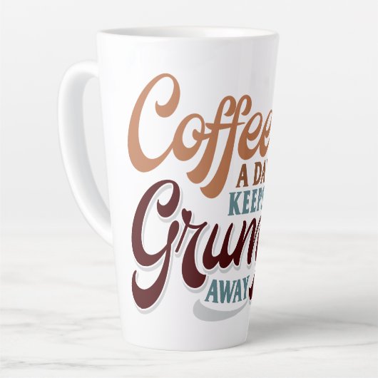 Coffee a Day for Coffee Lover Gift Latte Mok (Linkerhoek)