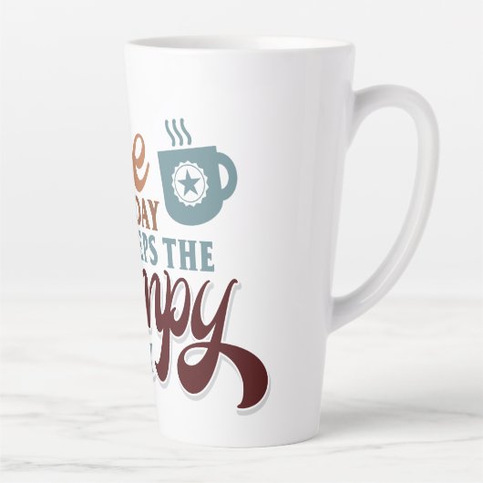 Coffee a Day for Coffee Lover Gift  Latte Mok (Rechts)