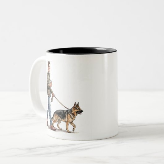 Coffee & a German Shepherd Make Today Better Tweekleurige Koffiemok (Voorkant links)