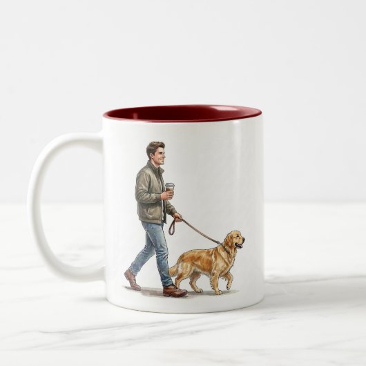 Coffee & a Golden Make Today Better Tweekleurige Koffiemok (Links)